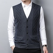 preiswerte Herren Strickjacke-Herren Pullover Kleid Pullover Strickjacke Strickpullover Gerippt Stricken Normale Oberteile Gestrickt Gerippt Einfach V Ausschnitt Mode Schals Lässig Alltagskleidung Bekleidung Herbst Winter