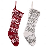 Lot de 2 bas de Noël tricotés, chaussettes de Noël en tricot flocon de neige rouge, décoration de vacances, sacs cadeaux suspendus pour enfants, cheminée &décorations d'arbre de Noël abordables Bas & Porte-bas-Lot de 2 bas de Noël tricotés, chaussettes de Noël en tricot flocon de neige rouge, décoration de vacances, sacs cadeaux suspendus pour enfants, cheminée &décorations d'arbre de Noël