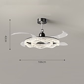 preiswerte Deckenventilator-Leuchten-LED-Deckenventilatoren dimmbar mit Fernbedienung 106 cm Deckenleuchte mit Acryl-Lampenschirm Kronleuchter Schlafzimmer Wohnzimmer