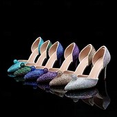 preiswerte Klassische Pumps-Champagnerfarbenes Set mit Strass-Stilettos und Clutch für Damen – elegante High Heels mit spitzer Spitze für Hochzeiten, Abschlussbälle und Abendpartys