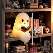 お買い得  ハロウィン室内-ゴースト コードレス ハロウィーン ボタン電池駆動 1個