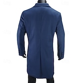 preiswerte Herren-Blazer &amp; -Anzüge-Herren Mantel Trenchcoat Langer Trenchcoat Urlaub Täglich Herbst Winter Polyester Winddicht Warm Oberbekleidung Bekleidung Mode Klassisch Einfach Tasche Revers Doppelreihig