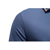 abordables Polo Élite para Hombres-Hombre Polo Trabajo Negocio Cuello Vuelto Manga Larga Ocio Cómodo Plano Bloque de Color Puro Todas las Temporadas Ajuste regular Rojo rubí Negro Blanco Azul Marino Oscuro Gris claro Verde Ejército
