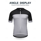 abordables Maillots pour hommes-Homme T-shirt de randonnée Manche Courte Cyclisme Maillot avec 3 poches arrière Extérieur Des sports Jaune Vert Gris Claire Vêtement Tenue