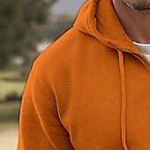economico felpe con cappuccio da uomo di base-Per uomo Felpa con cappuccio Felpa con cappuccio e zip corta Blu marino Arancione Cachi Grigio chiaro Con Cappuccio Semplice Patchwork Sport &amp; Outdoor Casuale Quotidiano Streetwear Cool Abbigliamento