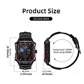 abordables Montres connectées-LOKMAT OCEAN MAX Montre intelligente 1.96 pouce Smartwatch Montre Connectée Bluetooth Podomètre Rappel d&#039;appel Moniteur d&#039;Activité Compatible avec Android iOS Femmes Hommes Longue Veille Appels Mains