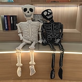 economico Camera di Halloween-Peluche scheletro di Halloween da 18 pollici - morbido teschio spettrale imbottito per decorazioni di Halloween, casa stregata, dolcetto o scherzetto, oggetti di scena per atmosfere spaventose