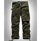 economico Pantaloni cargo-Per uomo Pantaloni Cargo Pantaloni Bottoni Multi-tasche Semplice Indossabile All&#039;aperto Quotidiano Campeggio &amp; Escursionismo Moda Classico Nero Verde militare