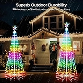 economico luci di Natale all&#039;aperto-spettacolo di luci natalizie animate a LED multicolori per esterni/interni, spettacolo di luci a LED con albero di Natale, luci a stringa a LED, decorazione da giardino