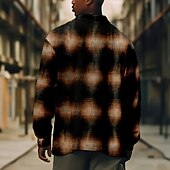 Χαμηλού Κόστους ανδρικό πουκάμισο μπουφάν-Ανδρικά Γεωμετρικό Πλέγμα / καρό Κοτλέ πουκάμισο Μπουφάν πουκάμισο Παντελόνι Μακρυμάνικο Καθημερινό ΕΞΩΤΕΡΙΚΟΥ ΧΩΡΟΥ Καθημερινή Ένδυση Φθινόπωρο Χειμώνας Απορρίπτω