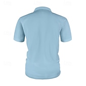 voordelige Klassieke polo voor heren-Multi-pakketten 3 stuks Voor heren Revers Korte Mouw Wit+Zwart+Blauw Ice Silk seersucker polo Polo's met knopen Golfshirt Jacquard Effen Vakantie Alledaagse kleding Polyester Zomer