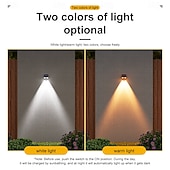 tanie Kinkiety zewnętrzne-2/4 sztuki solarnej lampy ściennej, wodoodpornej, zewnętrznej, ogrodowej, do oświetlenia ściennego, domu, balkonu, świątecznej dekoracji, nastrojowej lampy, willi, lampy ulicznej