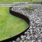 お買い得  建築資材-簡単に設置できる黒のPEプラスチック製ガーデンエッジングキット（杭付き） - 耐久性のある芝生の境界線 &amp;草の分離