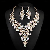 abordables Parures de Bijoux-Parure de bijoux 2 Chrome Boucles d&#039;oreilles Collier Femmes Élégant ancien Mode Le style rétro Classique Parure de Bijoux Pour Mariage Soirée robe demoiselle d honneur