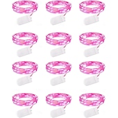 abordables Guirlandes lumineuses à piles-2m Guirlandes Lumineuses 20 LED Blanc Chaud Blanc Rouge Lumières de fil de cuivre Halloween Étanche Vacances Alimenté par piles