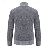 preiswerte Herren Strickjacke-Herren Pullover Kleid Pullover Strickjacke Reißverschluss-Pullover Strickpullover Gerippt Stricken Normale Oberteile Gestrickt Gerippt Einfach Rollkragen Mode Schals Formell Geschäft Bekleidung