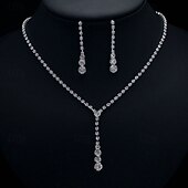 Bridal Jewelry Sets 1 set Rhinestone Alloy Earrings Necklace Women's Dainty Stylish Artistic Jewelry Set For Birthday Casual Daily4