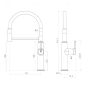 abordables Robinets de cuisine-Robinet de cuisine - Poignée unique à un trou Électroplaqué / Finitions peintes Extractible / Rétractable / Bec Standard / Arc haut / haut Ensemble central Moderne Contemporain Kitchen Taps
