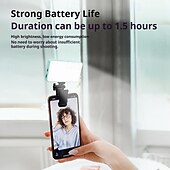 abordables Accessoires pour caméra de téléphone portable-Lampe vidéo LED 1200 Ah rechargeable et portable, éclairage pour appareil photo, 3 effets lumineux, pour vlogging, selfie