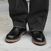 abordables Bottines-Bottines à lacets en similicuir marron pour homme, chaussures d&#039;extérieur décontractées classiques pour le travail et le quotidien