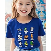 baratos Animais 3D da Menina-Camiseta engraçada com estampa de Brainrot italiana para meninas - camiseta leve e elástica com tecido elástico leve para crianças de 4 a 12 anos, casual para o dia a dia &amp;roupa de festa de