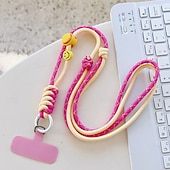 baratos Cordões de telefone e pulseiras-Nova alça de ombro moderna e moderna com corda longa ajustável para celular pendurado no pescoço e transversal, corrente pendurada com rosto sorridente e resistente para áreas externas para mulheres