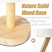 olcso Lámpák és lámpaernyők-asztali lámpa kis éjjeli lámpa éjjeliszekrény lámpa natúr kerek fa talppal &amp;vászon anyagból készült ernyő, USB-s éjszakai fény hálószobába, nappaliba, gyerekszobába