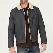 economico Giubbotti Cargo-Per uomo Giacca Invernale Giacca in Pile Giacca Cargo Giacca Casual Vacanza Quotidiano Calore Termico Tasca Pile Autunno Inverno Semplice Moda Streetwear Bavero Regolare Nero Cachi Grigio scuro Giacca