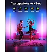 baratos Candeeiros &amp; Vidros de Abajur-Luminária de canto de chão, pacote com 1, luminária de canto LED RGB com controle remoto, luz ambiente que muda de cor com 16 milhões de cores DIY para quarto, sala de estar e sala de jogos