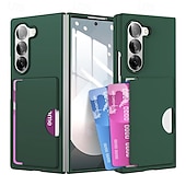 cheap Samsung Cases-Phone Case For Samsung Galaxy Z Fold 7 Z Fold 6 Back Cover Card Slot Shockproof Retro PC