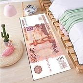 abordables Tapis et carpettes-tapis créatif en forme de dollar, tapis de sol au design monétaire pour la cuisine, la chambre, la table de chevet, l'entrée et la décoration de la maison