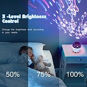 abordables Lumières de Noël-Projecteur de lumière nocturne océanique, lumières de Noël, décoration de chambre pieuvre, jouets pour enfants, rotation à 360°, océan et étoiles &amp;Projection lunaire, 17 modes d&#039;éclairage, 9
