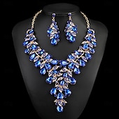 abordables Parures de Bijoux-Parure de bijoux 2 Chrome Boucles d&#039;oreilles Collier Femmes Élégant ancien Mode Le style rétro Classique Parure de Bijoux Pour Mariage Soirée robe demoiselle d honneur