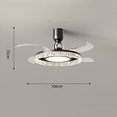 رخيصةأون إضاءات مراوح السقف-مروحة سقف مع أضواء 106 سم قابلة للتعتيم LED 3 ألوان 6 سرعات توقيت شفرات عكسية مع جهاز تحكم عن بعد ، مروحة ثريا منزلية ، مروحة سقف داخلية منخفضة الارتفاع