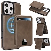 tanie Etui do iPhone&#039;ów-telefon Kılıf Na iPhone 17 Pro Max 17 Air 16 15 14 Pro Max Plus 16e 13 Pro Max Osłona tylna Magnetyczne Stopka Gniazdo karty Retro TPU Skóra PU