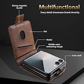 billiga Skal och fodral till Samsung-telefon fodral Till Samsung Galaxy Z Flip 7 Z Flip 6 Z Flip 5 Z Flip 4 Skal Kortplats Stötsäker Kontor / företag TPU PU läder
