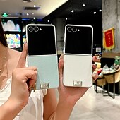 Недорогие Чехлы для Samsung-телефон Кейс для Назначение SSamsung Galaxy Z-флип 7 Z-флип 6 Z Flip 5 Z Flip 4 Кейс на заднюю панель Защита от удара Ретро ТПУ Кожа PU