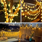 preiswerte Lichterketten für Partys-Solar Glühbirnen Lichterkette Außen 50 LEDs 7m Kristallball Solarlicht 6.5m 30 LEDs Außen IP65 wasserdicht 8 Modelle Lichterkette Feenlampen Solar Garten Girlanden Dekoration