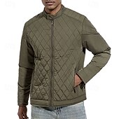 economico Piumini e parka da uomo-Per uomo Cappotto Invernale Giacca trapuntata Parka Tasca Poliestere Vacanza Abbigliamento quotidiano Data Regolare Moda Casual Confortevole Calore Termico Inverno Colore Solido / Tinta Unita Nero