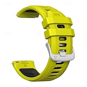 billige Garmin klokkebånd-Klokkerem til Garmin Forerunner 570 47 mm/265 (musikk)/255 (musikk)/Venu 3/Vivoactive 4 Marq Descent Quatix 22 mm silikonrem i rustfritt stål, tofarget