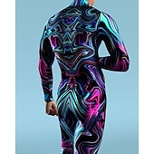 お買い得  男性用コスチューム-カーニバルコスチューム フルボディスーツ 柄全身タイツ コスプレ衣装 ボディスーツ プリント セクシーコスチューム ハロウィーン 男性用 女性用 男の子 コスチューム のために パーティー 性能 マスカレード 子供用 成人