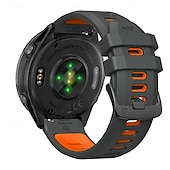billige Garmin klokkebånd-Klokkerem til Garmin Forerunner 570 47 mm/265 (musikk)/255 (musikk)/Venu 3/Vivoactive 4 Marq Descent Quatix 22 mm silikonrem i rustfritt stål, tofarget