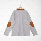 economico T-shirt in maglia waffle-Per uomo Maglietta Maglia Henley Maglietta a Maglia Waffle Camicia a Maniche Lunghe Manica Lunga Collo alla coreana Collo con lacci Primavera &amp; Autunno Blocco di colori Moda Designer Essenziale