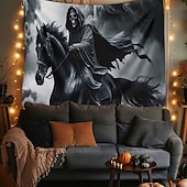cheap Wall Tapestries-Tapestry Banners Blanket Grim Reaper 3D Dark Punk Gothic Style Party Dorm Shooting Backgrounds Home Decor