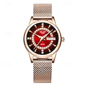 cheap Quartz Watches-The New Ladies&#039; Alloy Mesh Strap Fashion Watch With Ipx7 Water Resistance Dual Calendar Luminous Casual Quartz Watch Light Luxury And Versatile Elegant Ladies&#039; Wristwatch