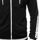 abordables Sudadera con capucha de vellón-Hombre Sudadera Sudadera con capucha y cremallera completa Sudadera con capucha de lana Rojo tinto Negro Verde Ejército Azul Marino Caqui Con Capucha Plano Retazos Deporte Casual Diario Ropa de calle
