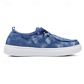 abordables Baskets-Baskets décontractées bleues pour hommes avec un design dégradé, chaussures à lacets confortables pour le streetwear, l&#039;université et les tenues quotidiennes