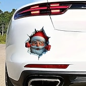 baratos Adesivos para automóveis-2 peças de adesivo de parede Papai Noel quebrando, pode ser fixado nas paredes da porta do carro, janela, laptop, scooter, caminhão - adequado para decoração de feriados em casa e sala de estar