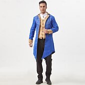 cheap Tops-Medieval Renaissance Steampunk Coat Tailcoat Outerwear Prince Vampire Nobleman Fancy Dress Men&#039;s Halloween Carnival Performance LARP Ren Faire Adults Vest