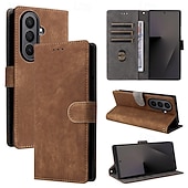 cheap Samsung Cases-Phone Case For Samsung Galaxy Z Fold 7 Z Fold 6 Z Fold 5 Z Fold 4 Back Cover with Lanyard Kickstand Card Slot Retro TPU PU Leather